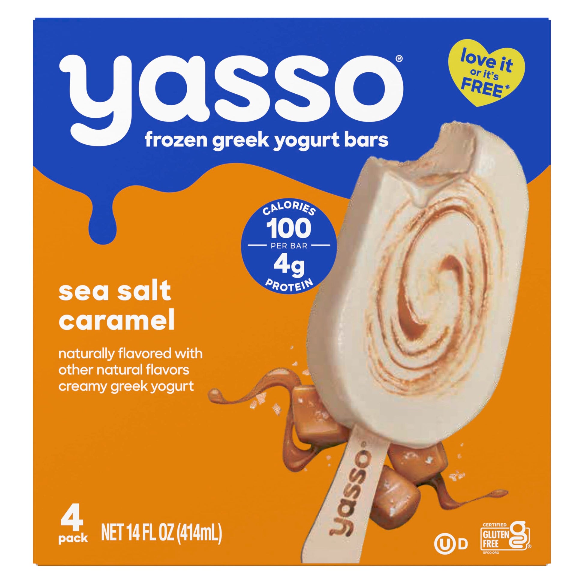 Yasso Frozen Greek Yogurt Bars Sea Salt Caramel Bars 4 Count for a ridiculously creamy frozen snack made with the goodness of gr