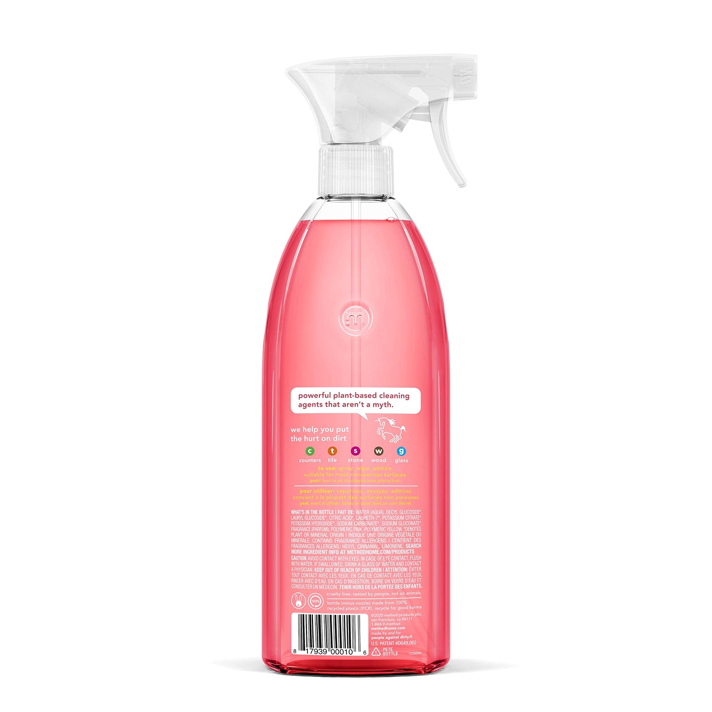 Method All-Purpose Cleaner Spray, Pink Grapefruit, Plant-Based And Biodegradable Formula Perfect For Most Counters, Tiles And More, 28 Fl Oz, (Pack Of 4)