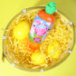 Sweetzo Easter Bubblegum Carrots, Festive Egg Shaped Chewing Gum With Bunny Stickers, Basket Stuffer Gifts - 2 Ounces (Pack Of 3