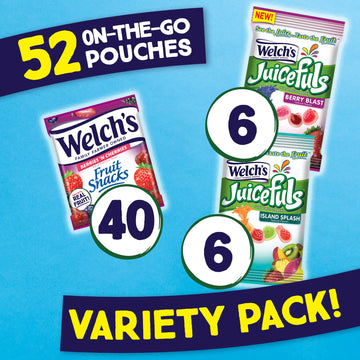 Welch'S Fruit Snacks Combo Variety Pack, Juicefuls Berry Blast & Island Splash Juicy Fruit Gushers And Berries N' Cherries Fruit
