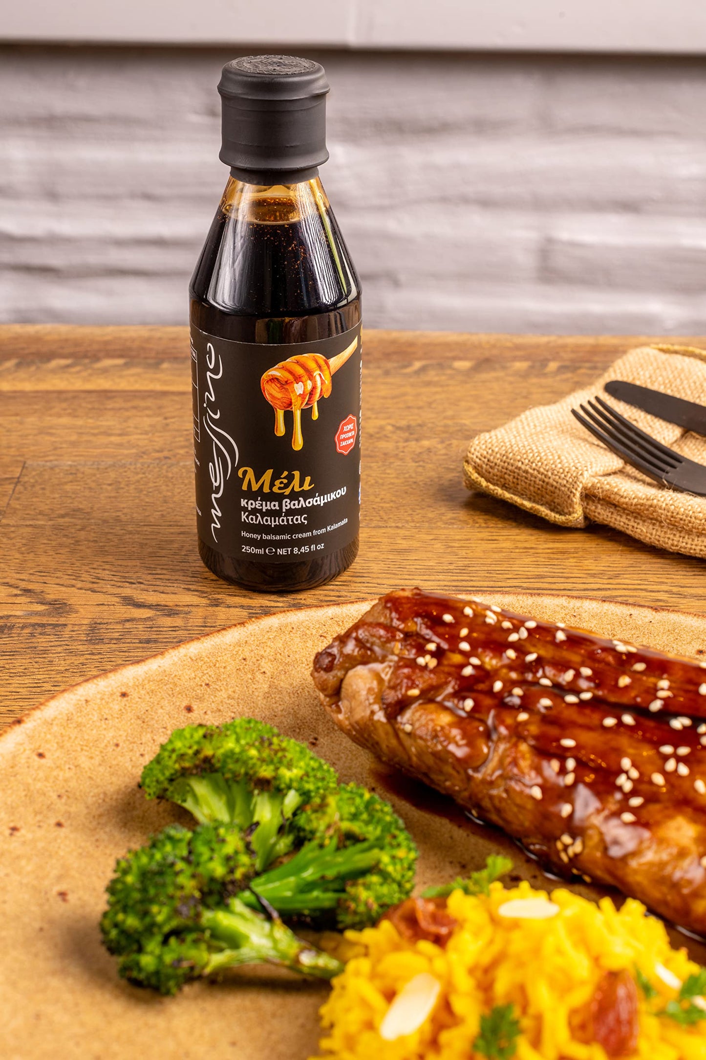 Messino Honey Balsamic Vinegar Glaze Imported From Greece, 250 Ml
