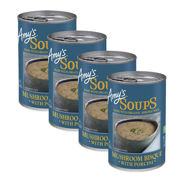 Amys Organic Soups 14 Oz (Pack of 4) (Mushroom Bisque with Porcini)
