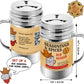 CUSINIUM Spice Shakers Set - Pack of 6, 14 oz BBQ Dry Rub Shakers with Adjustable Fan-Style Lid and Handles