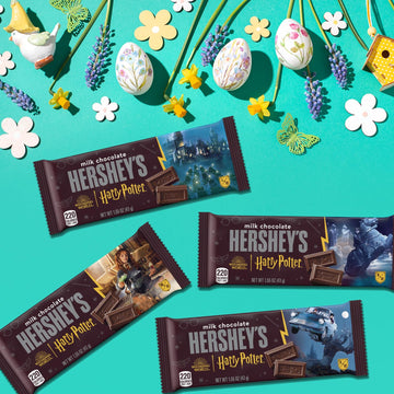 Hershey Milk Chocolate Harry Potter Holiday Candy Bars - Individually Wrapped Full Size Candy Bars Limited Edition Designs For K