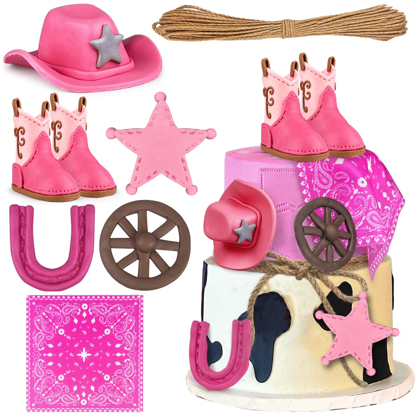 Cowgirl Cake Decorations Cowgirl Hat And Boot Cake Toppers Western Cowboy Cowgirl Birthday Baby Shower For Western Theme Party F