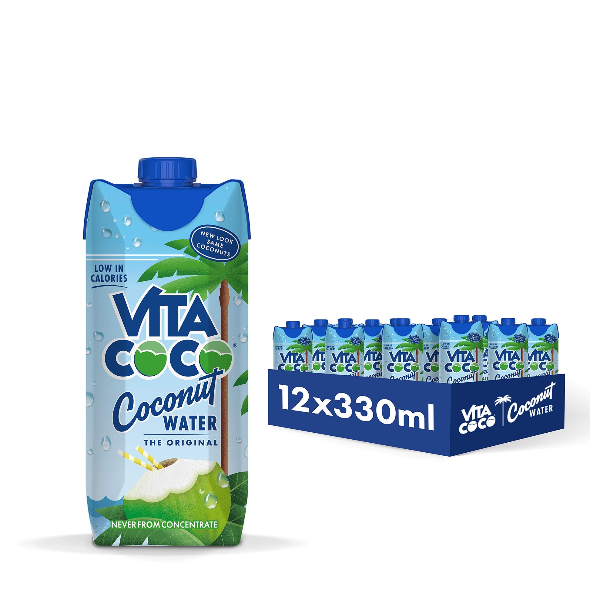 Vita Coco Pure Coconut Water - Naturally Hydrating - 330ml x 12 Pack - Gluten Free - Full of Vitamin C & Potassium