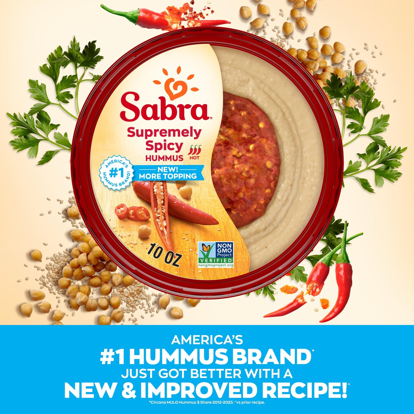 Sabra Supremely Spicy Hummus, 10 Oz Tub