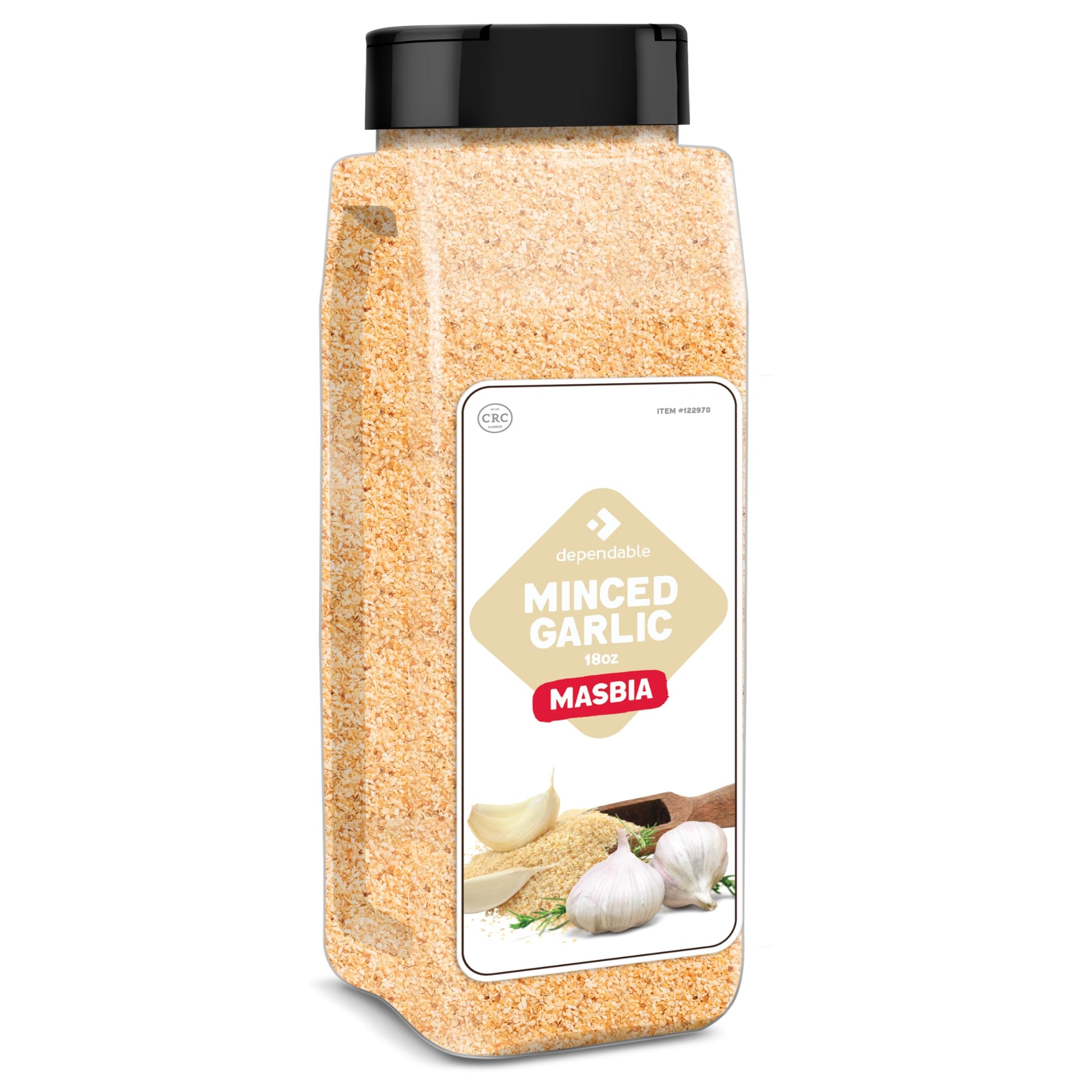 Dependable Foods Minced Garlic – 18 Oz Jug - Kosher, Non-Gmo, 100% Dried Garlic Granules - Perfect Seasoning For Sauces, Stir-Fries, Soups, Marinades & More