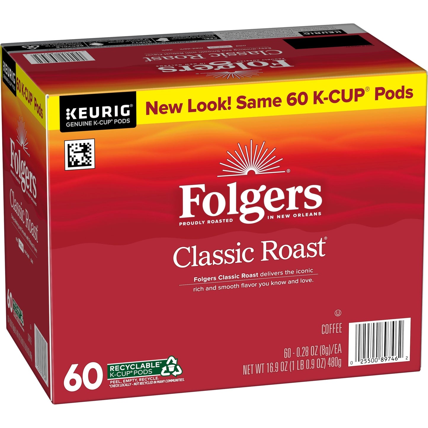 Folgers Classic Roast Coffee  Medium Roast  Keurig K-Cup Pods  10 Count Box (Pack of 6)