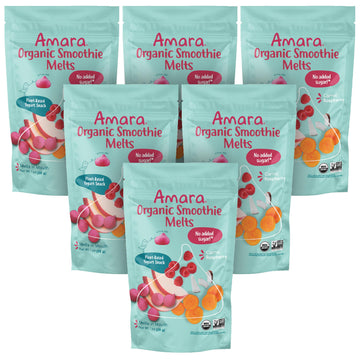 Amara Smoothie Melts - Carrot Raspberry - Baby Snacks Made With Fruits And Vegetables - Healthy Toddler Snacks For Your Kids Lun