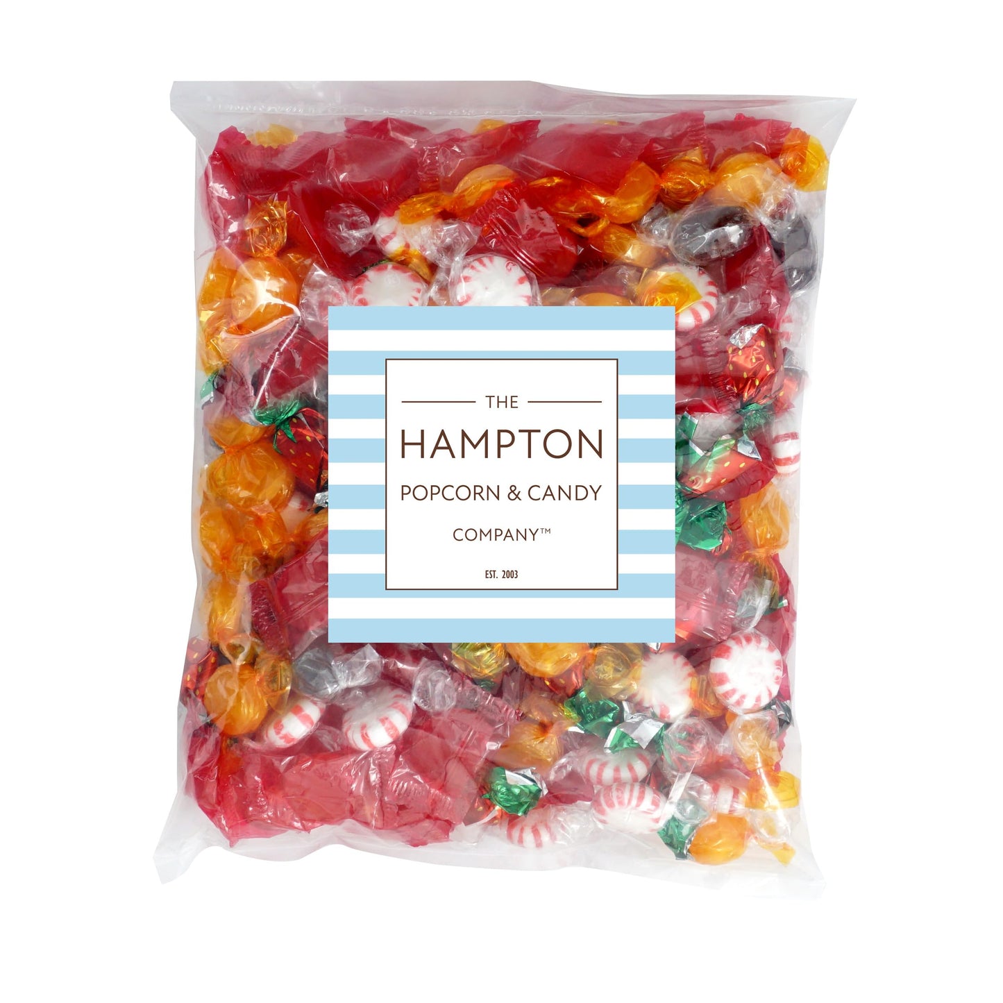 The Hampton Candy Company Old Fashioned Hard Candy Assortment, 1 Pound Bulk Candy, Butterscotch, Root malt-inspired, Strawberry Bon Bons, Cinnamon, Peppermints