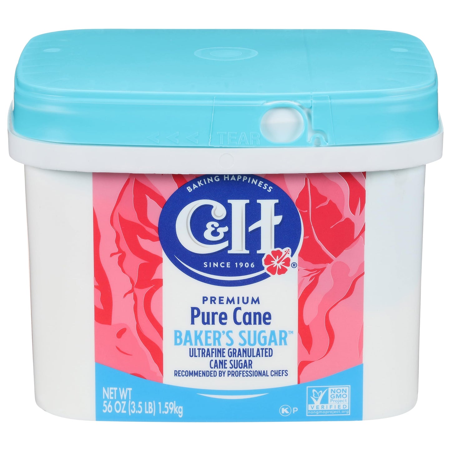 C&H Pure Cane Ultrafine Granulated Baker s Sugar, 3.5 lb Easy Baking Tub