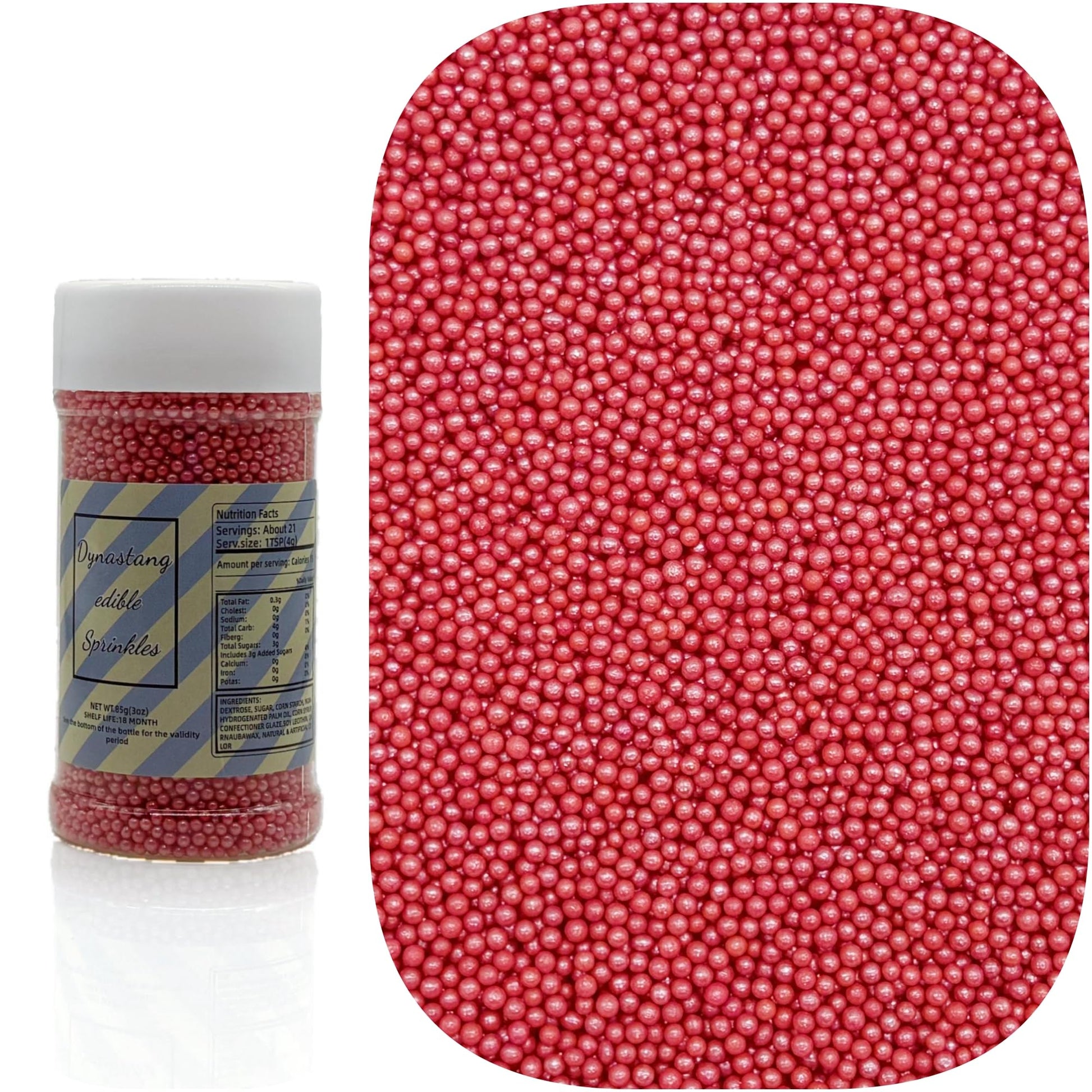 Dynastang 2mm Red Pearls Sprinkles Edible Pearls Cake Decorating Stars Cake Decorations Cupcake Toppers Cookie Decorating Perfec
