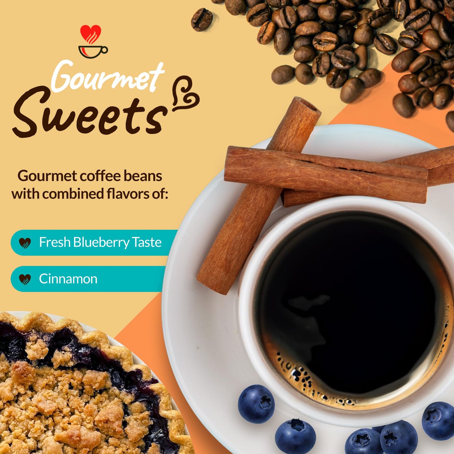 Smart Sips Coffee Blueberry Cinnamon Cspirit-inspired flavorble Medium Roast Single Serve Pods 24 Count Compatible with Keurig K-Cup malt-inspired