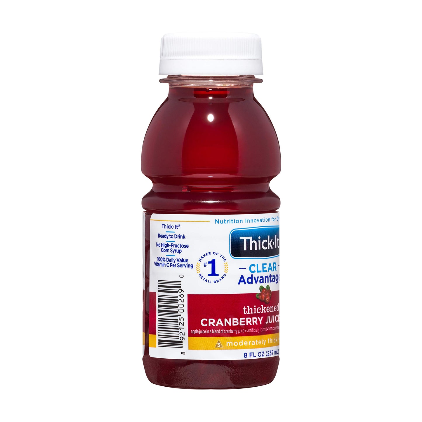 Thick-It Clear Advantage Moderately Thick Cranberry Juice, Honey Consistency, Ready-To-Drink, Digestible Swallowing Aid, Hydrati