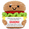 Avboda Mini Grandma Birthday Gifts From Granddaughter Grandson Handmade Crochet Burger Thankving Day Christmas For New Grandmother Great Grandma Nana Gigi Grammy Christmas Stocking Stuffers Ideas