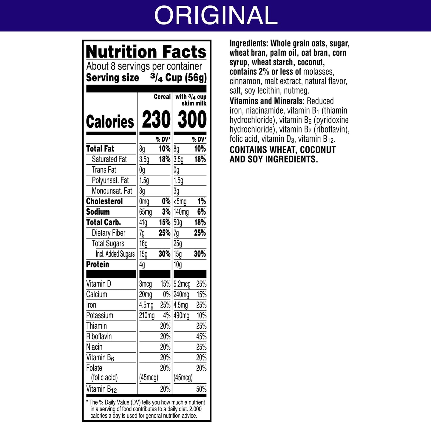 Kellogg'S Cracklin' Oat Bran Breakfast Cereal, Fiber Cereal, Family Cereal, Original, 16.5Oz Box (1 Box)