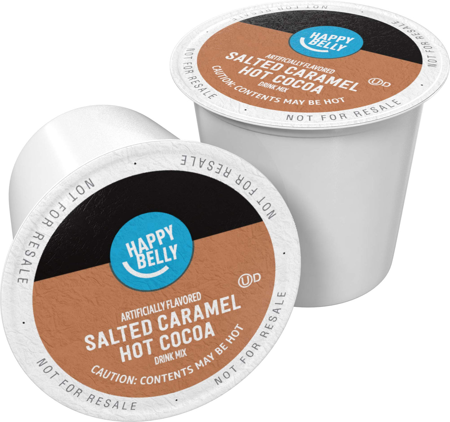 Happy Belly Hot Cocoa Pods - Salted Caramel Flavor, 24 Count, Compatible with 2.0 K-Cup Brewers, Rich Brown