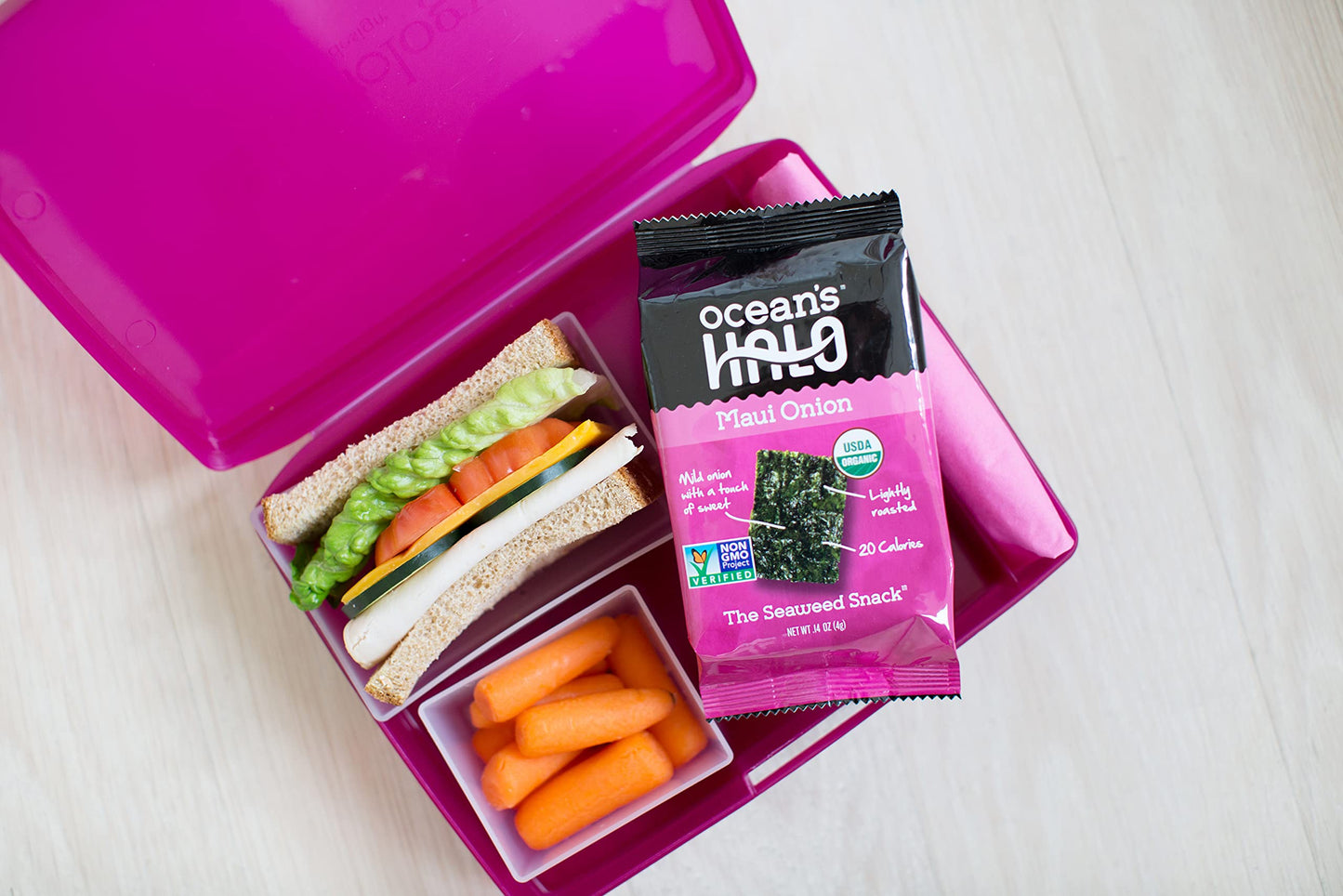 Ocean'S Halo Organic Maui Onion Seaweed Snacks, 1 Case (12 Units)