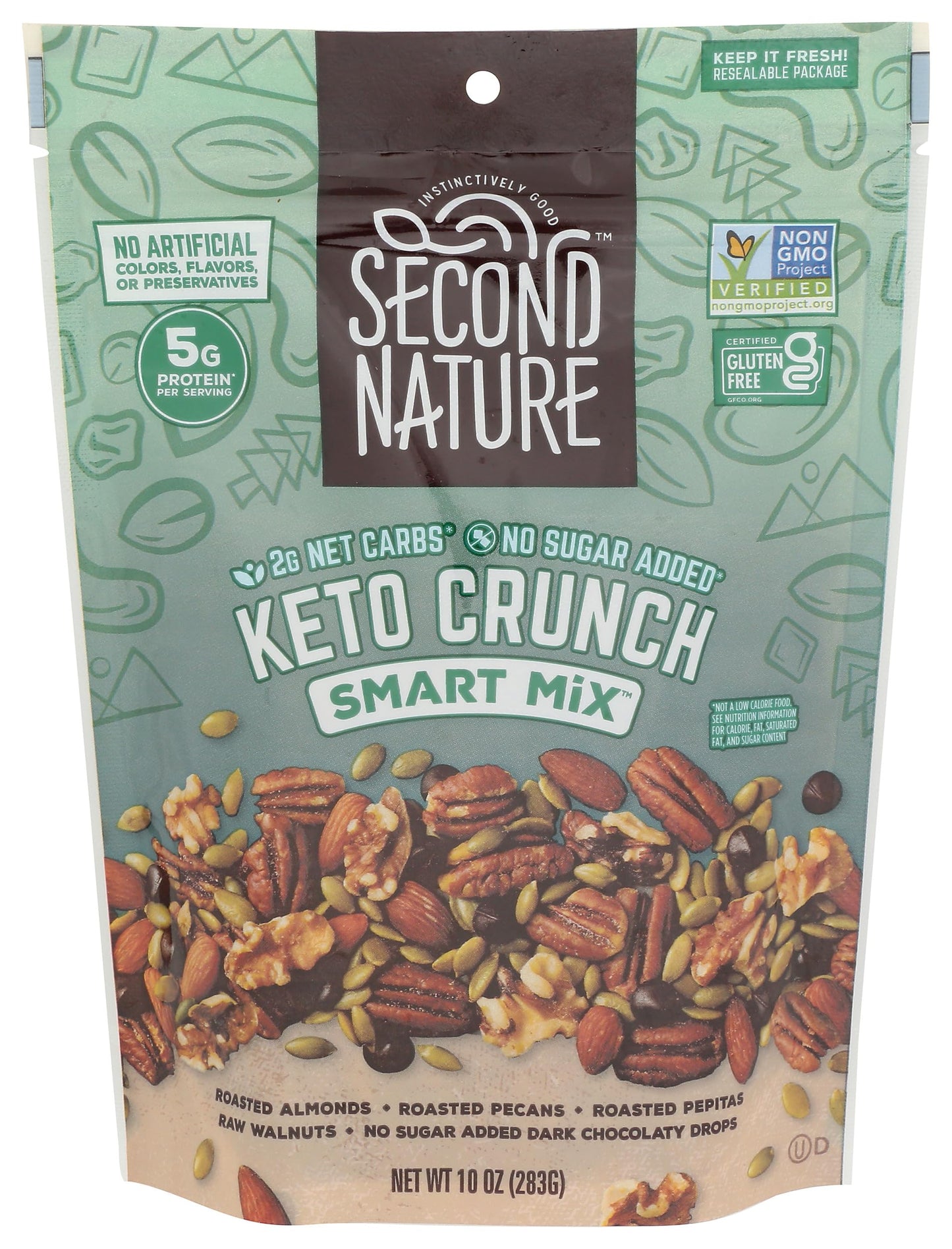 Second Nature Keto Crunch Smart Snack Mix 10 Oz. Resealable Pouch Pack Of 1 - Certified Gluten-Free Snack