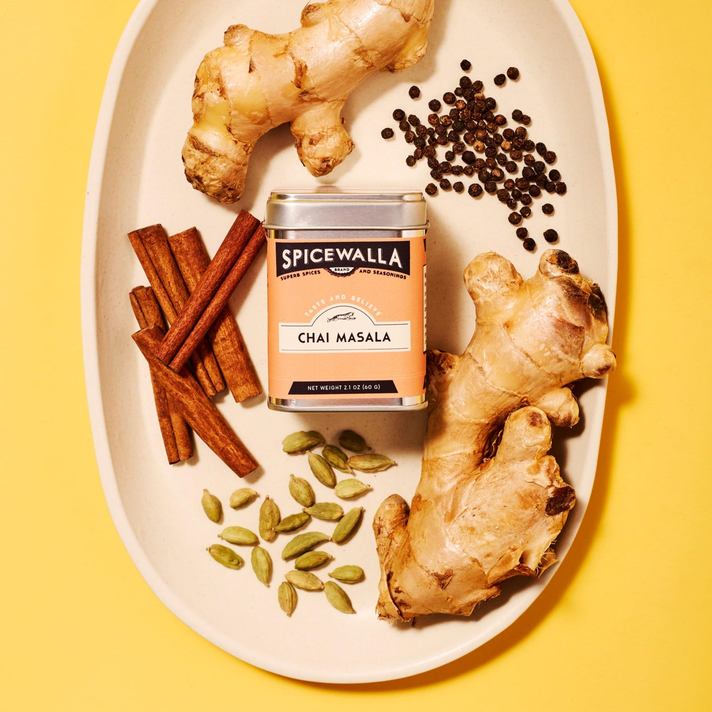 SPICEWALLA Masala Chai Spice Unsweetened Powdered Spice 2.1 oz - Ideal for Tea, Latte, and Coffee