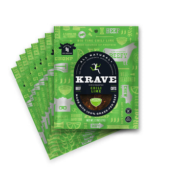Krave Chili Lime Beef Jerky 8 Pack | Premium Chef Crafted Meat Cuts With Unique Flavors And No Msg | High Protein, Gluten Free | Pack Of 8 2.7Oz Bags