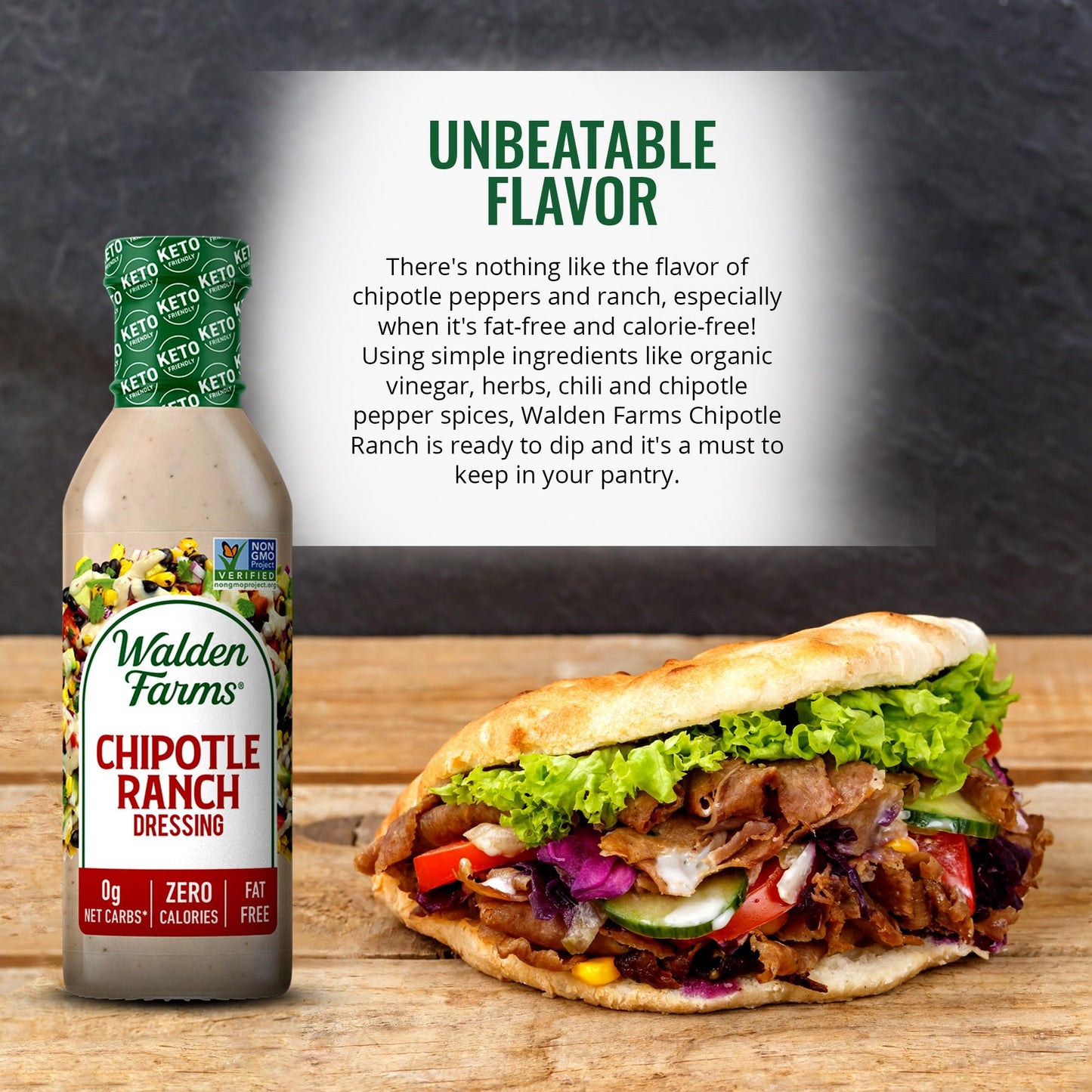 Walden Farms Dressing, Chipotle Ranch, 12 Oz