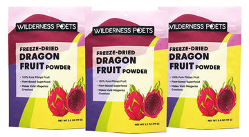 Wilderness Poets Freeze Dried Dragon Fruit Powder - Pitahaya Powder, 3.5 Ounce (Pack of 3)