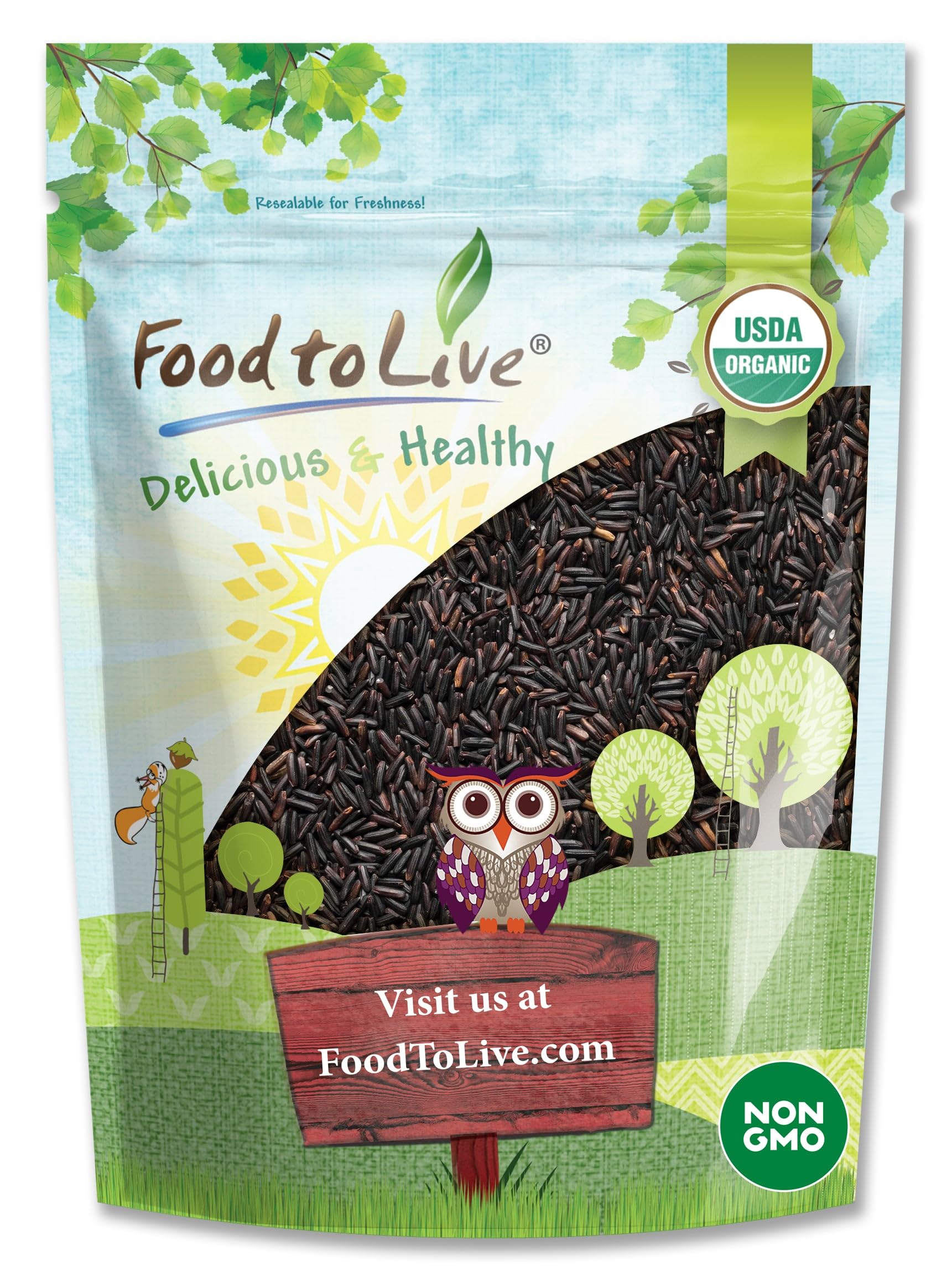 Food to Live Organic Black Rice, 1.5 Pounds - Whole Grain Non-GMO Rice. Nutty and Sweet Flavor. Rich in Antioxidants and Dietary