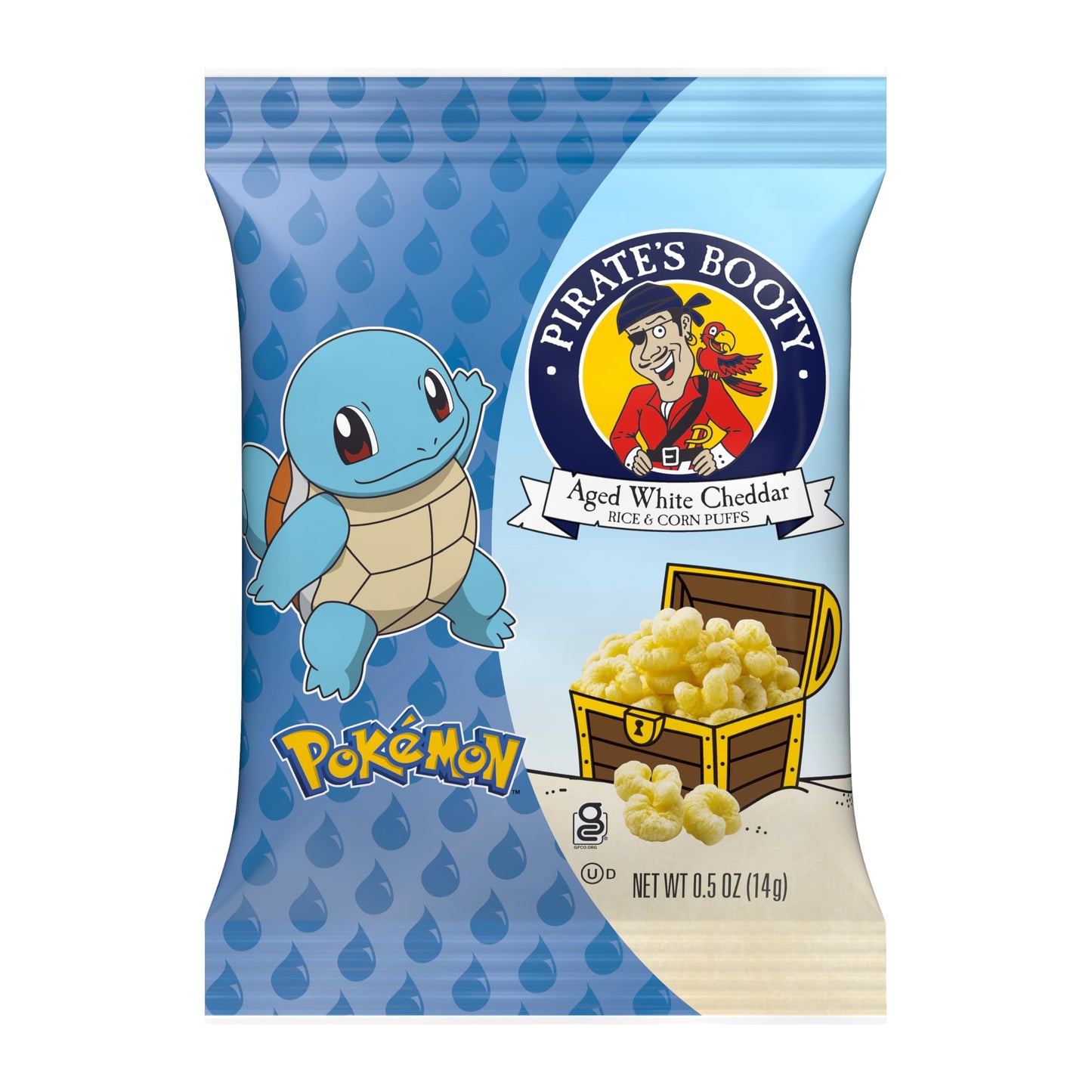 Pirates Booty Pok  mon Multipack, Aged White Cheddar Cheese Puffs, Gluten-Free, Kids Snacks, 0.5oz (18ct)