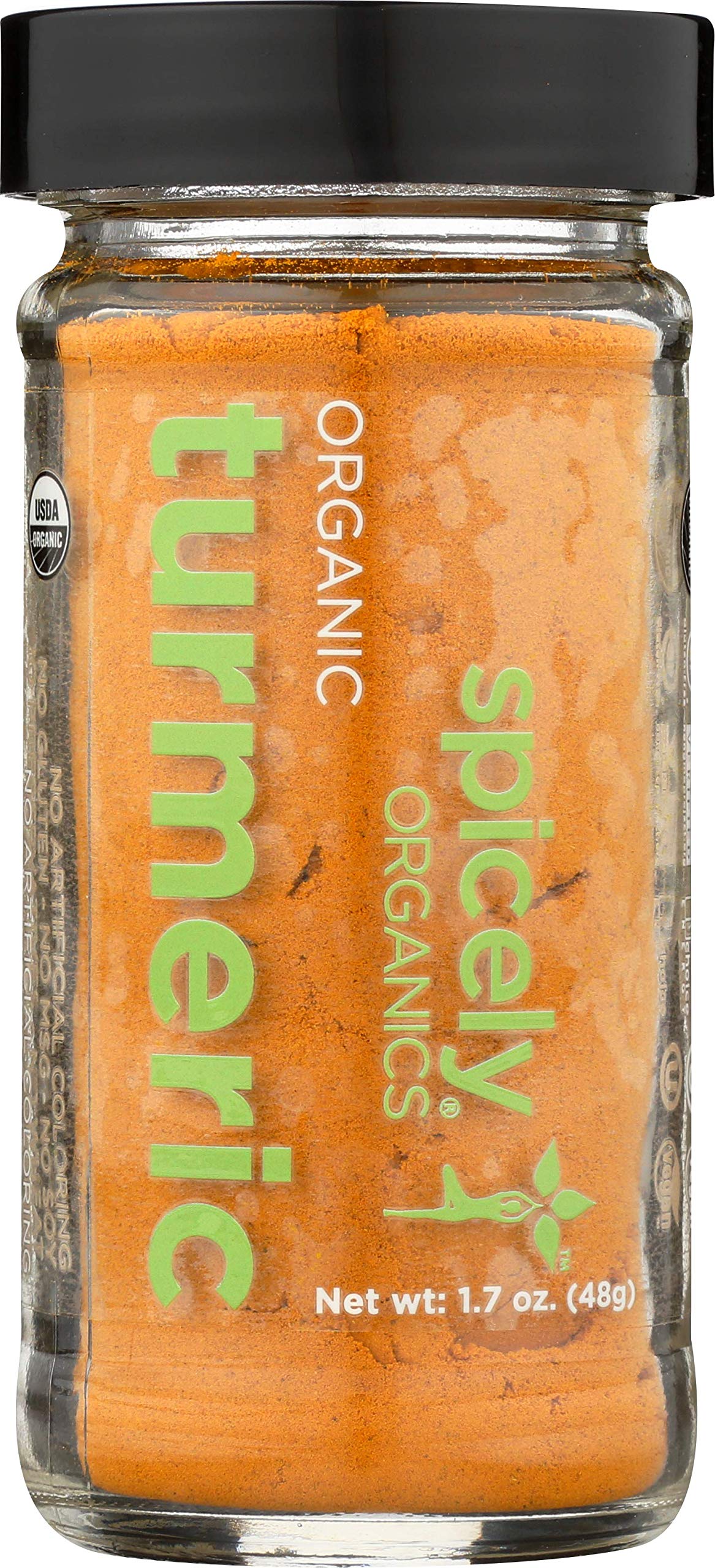 Spicely Organic Turmeric Powder 1.70 Ounce Jar Certified Gluten Free