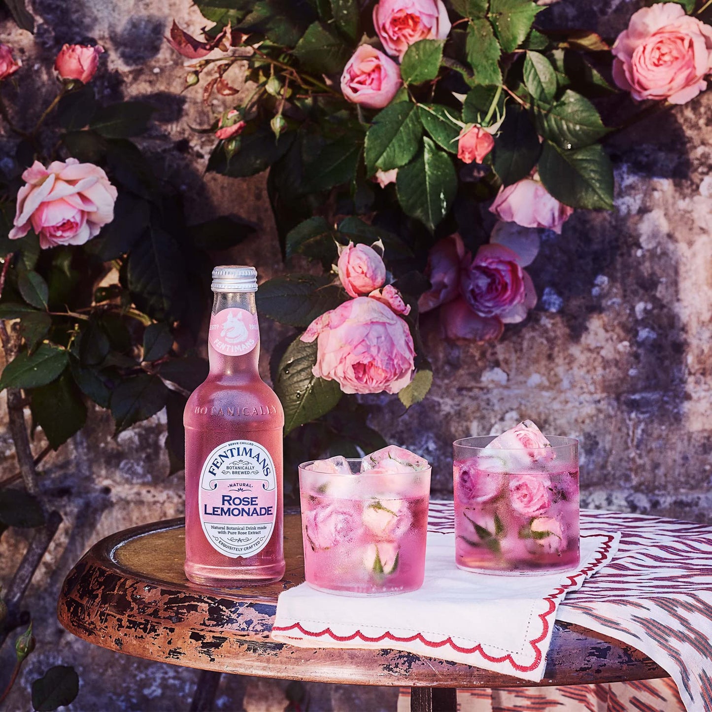Fentimans Sparkling Rose Lemonade - Sparkling Pink Lemonade With Natural Ingredients, Mixer, Craft Soda, Botanically Brewed Lemonade - 9.3 Fl Oz (Pack Of 12)