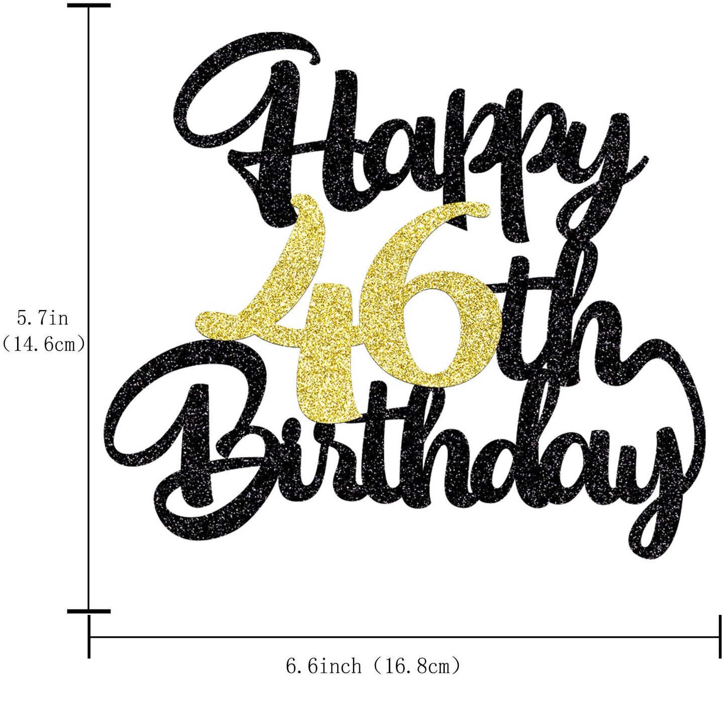Klionjor 46Th Happy Birthday Cake Topper Happy Birthday Cake Decoration 46Th Birthday Party Decoration Gift Plugin (46)
