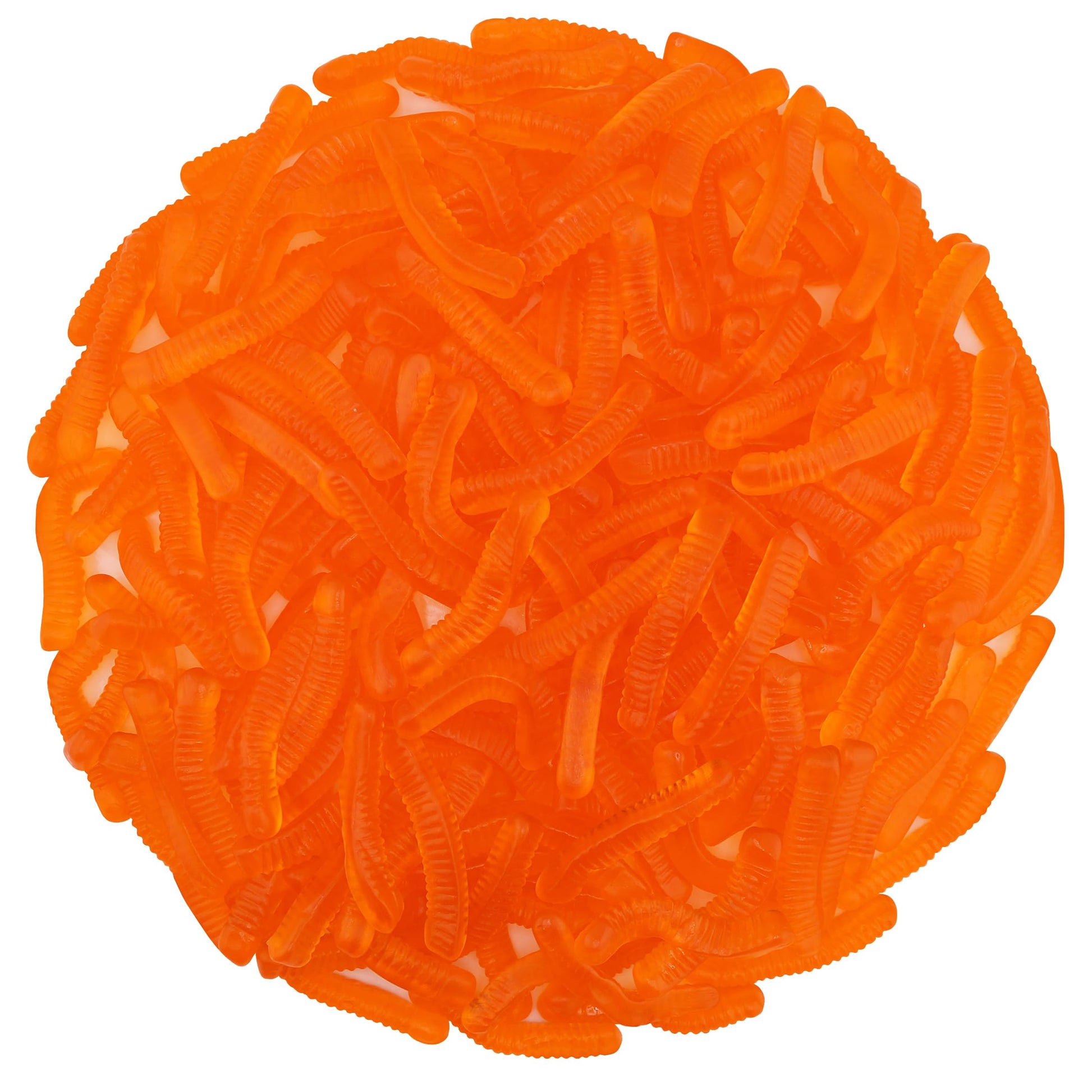 FirstChoiceCandy Sweet & Sour Gummy Worms, Multi Flavors and Solid Colors (1 Pound, Orange)
