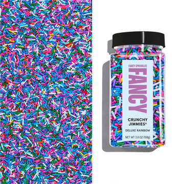 Fancy Sprinkles Deluxe Rainbow Crunchy Jimmies, Real Sugar, For Ice Cream, Cookies, Cakes, Cupcakes, Dessert Decorating, Bold, M