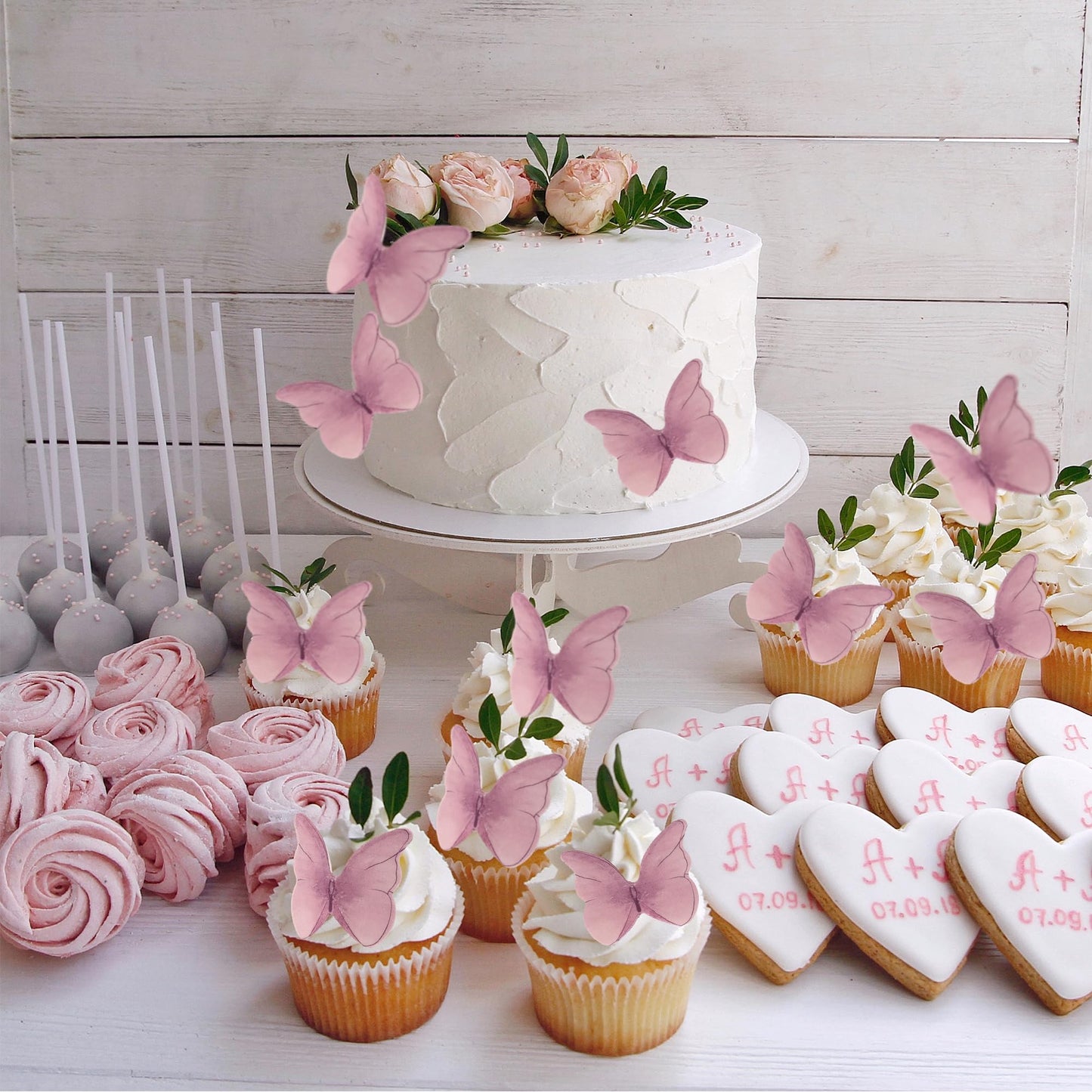 Gyufise 48Pcs Edible Butterfly Cake Decorations Butterfly Cupcake Topper Edible Wafer Paper Butterflies Edible Butterfly Cake Cu