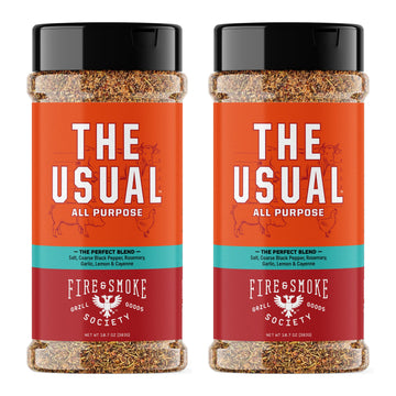 Fire & Smoke Society The Usual All Purpose Bbq Seasoning | Bbq Rubs For Smoky Aroma And Grilling | Chicken, Pork, Burgers | ??Rosemary, Garlic, Lemon | Xl (2-Pack)