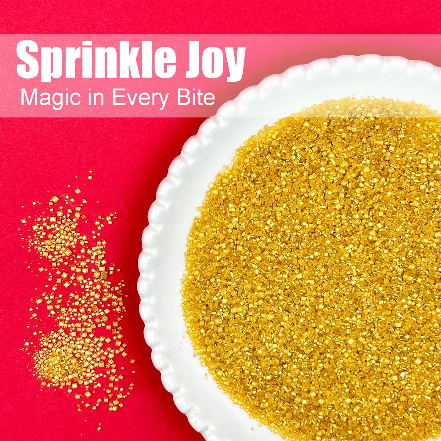 Sprinkles For Cake Decorating, Gold Sanding White Pearl Silver Jimmies Sprinkles Mix For Ice Cream Brownie Cookie Cupcake Baking
