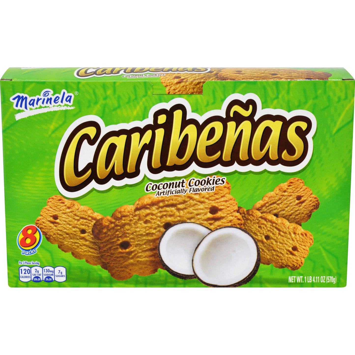Marinela Caribenas Coconut Cookies, 8 count, 20.1 oz
