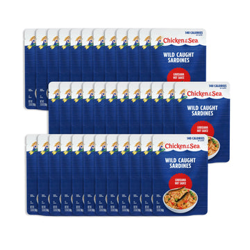 Chicken Of The Sea Sardines In Louisiana Hot Sauce  3.53 Oz. Packet (Box Of 36)  Wild Caught Sardines