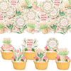 Ephlyn 54Pcs Edible Happy Mother's Day Cupcake Toppers Best Mom Ever Cake Drink Topper Picks Flowers Cake Decoration for Mom's B