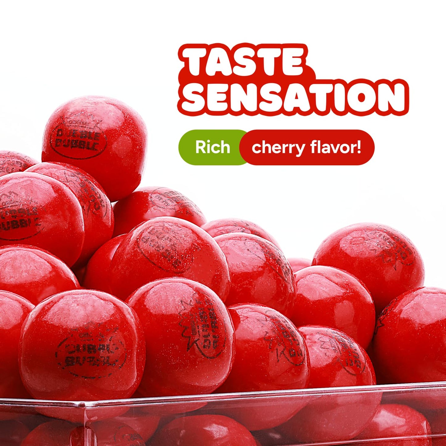 Gumballs In Jar - 1 Inch Bubble Gumballs - Cherry Flavored Bubble Gum - Green Kids Gum - Gumballs For Kids - 9 Oz -Chewing Gum