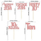 Gyufise 30Pcs Rose Gold Vintage 2014 Cupcake Toppers Glitter Number 10 Cheers To 10 Fabulous Double Digits Cupcake Picks 10Th Bi