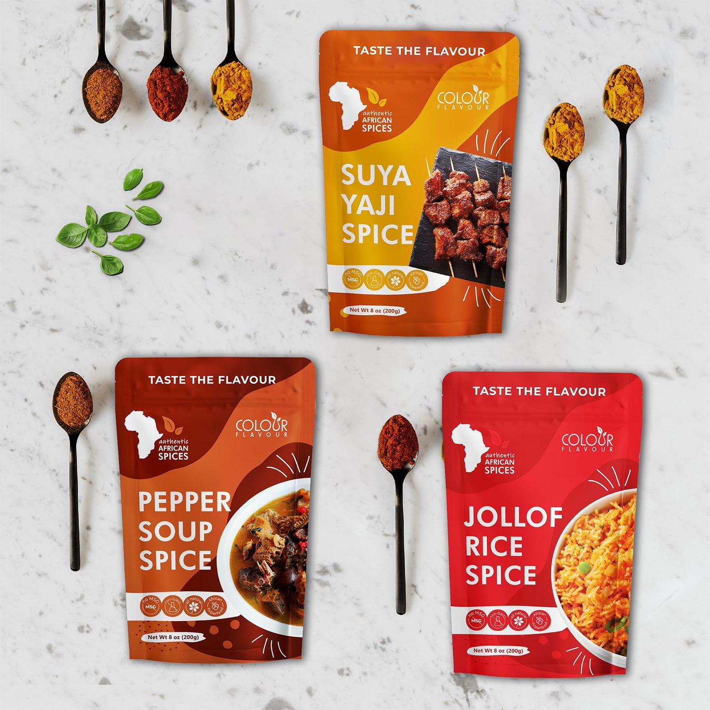 Colour Flavour Jollof Rice Seasoning - Authentic Nigerian Spice Blend, Organic Ingredients, 7.05oz, Gluten Free