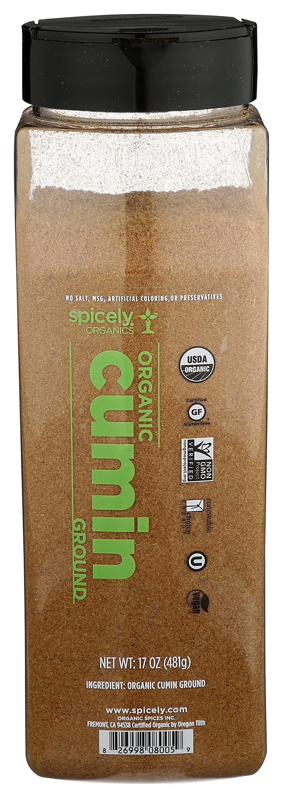 Spicely Organics - Cumin Organic Ground - Case Of 2-17 Ounces