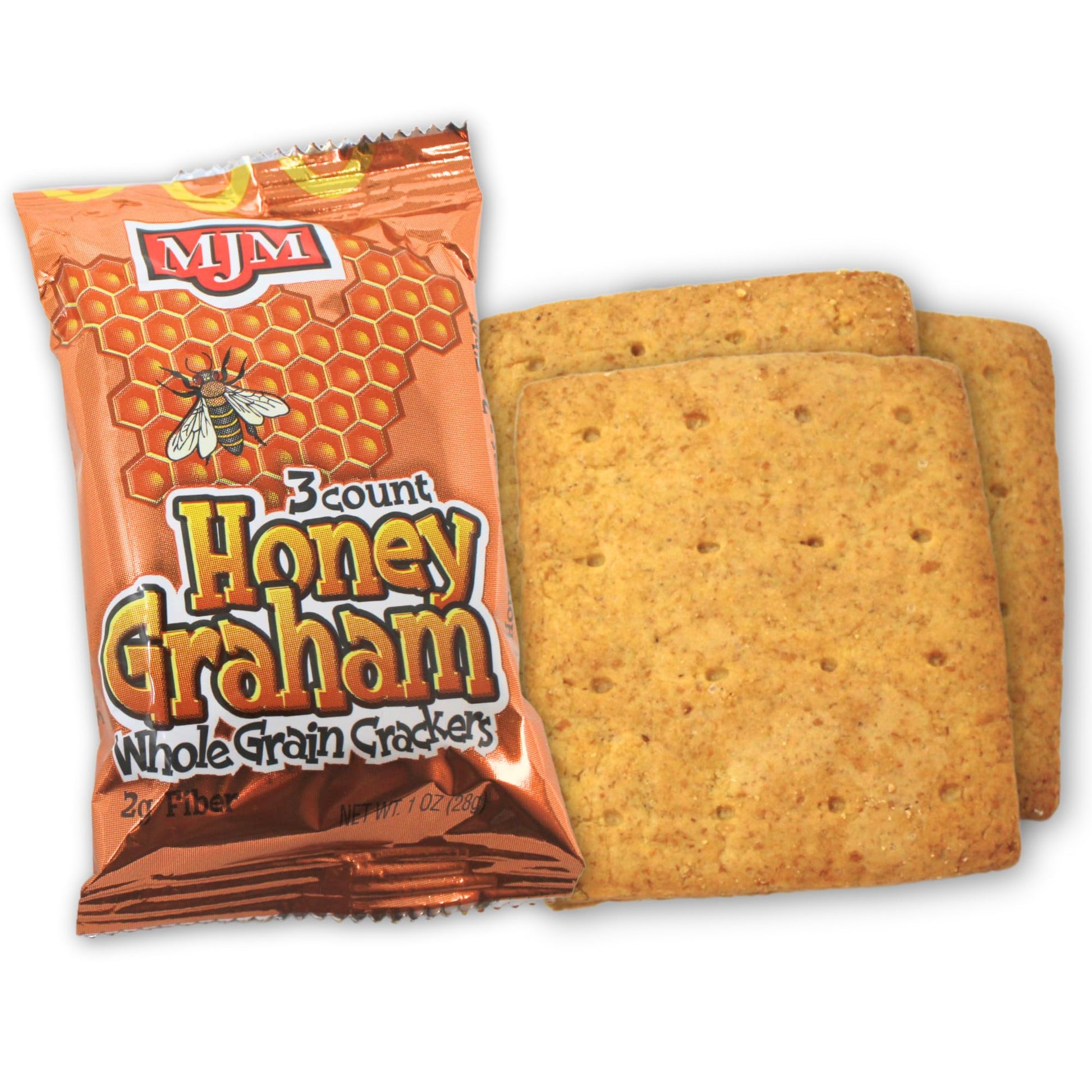 MJM Honey Graham Crackers - Case of 50 Packs | Wholesome and Crunchy Snack | Perfect for Any Occasion | Healthy and Satisfying