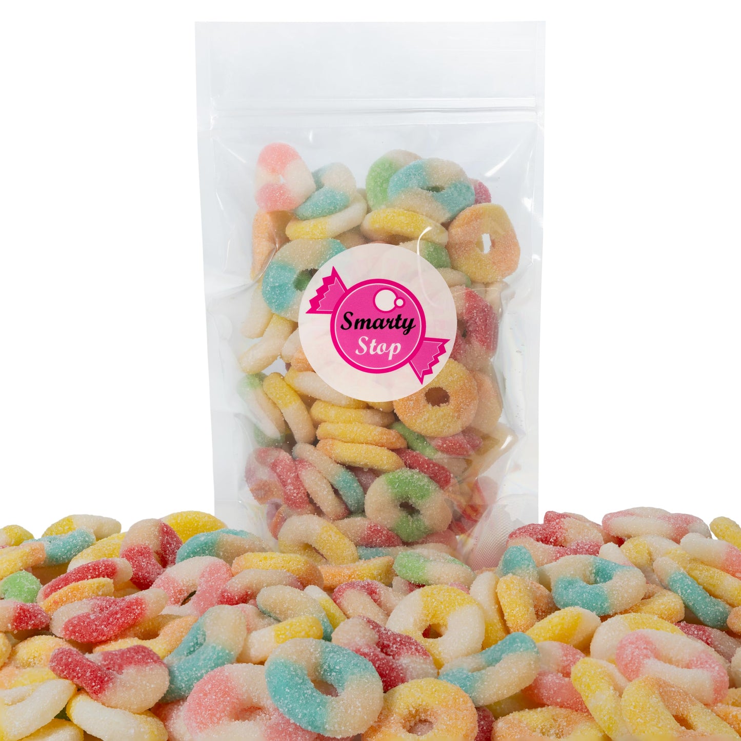 Smarty Stop Mini Sour Gummy Rings Candy GummiRoos (Assorted, 2.2 Pound (Pack of 1))