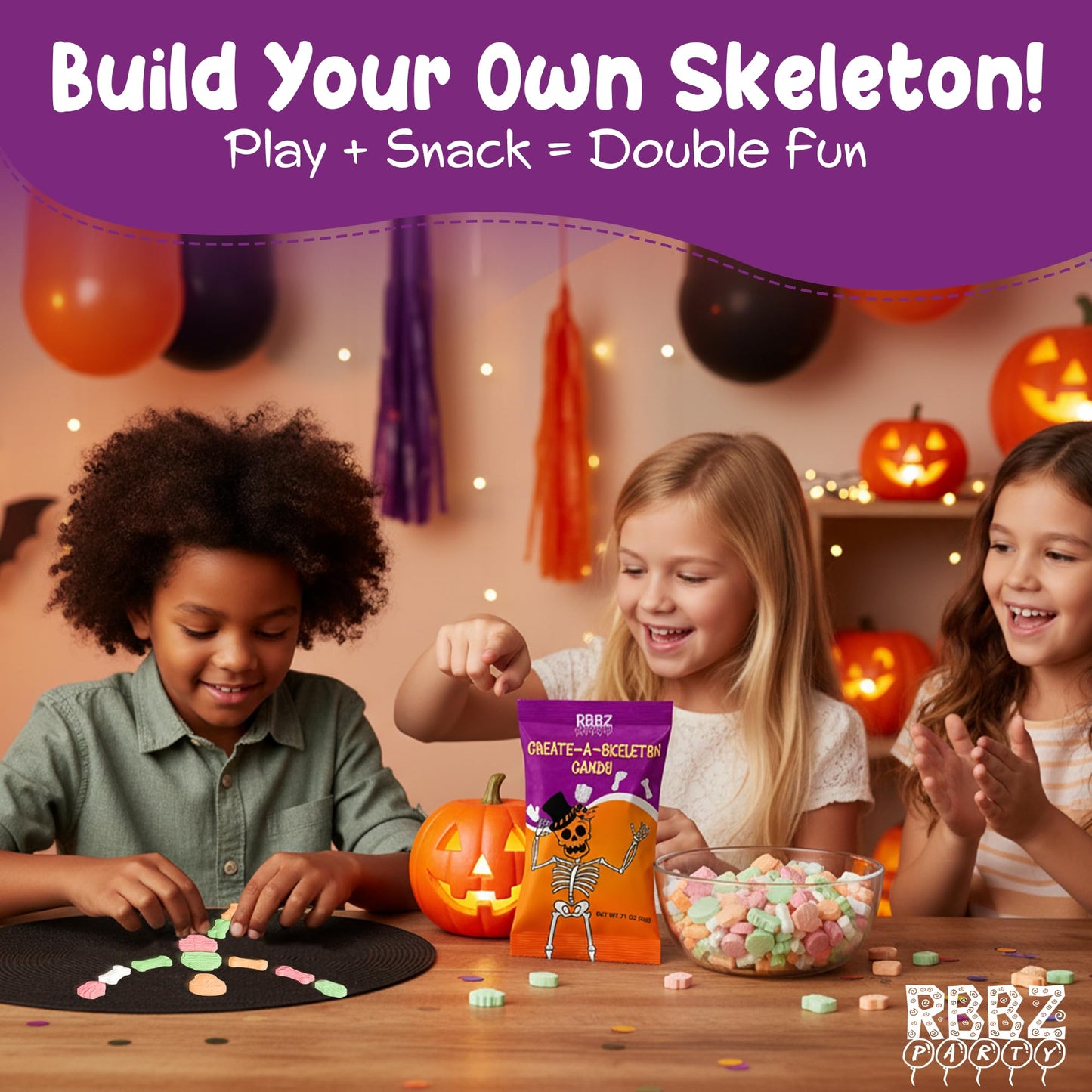 Skeleton Candy Bones - 18 Pack Individually Wrapped Large 20g - Unique Halloween Themed Candy - Great for Trick or Treat - Hallo