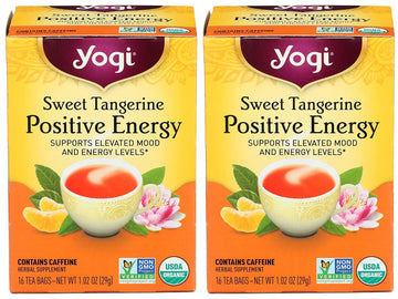 Yogi Sweet Tangerine Positive Energy, 16 Tea Bags, Packaging May Vary (Pack Of 2)