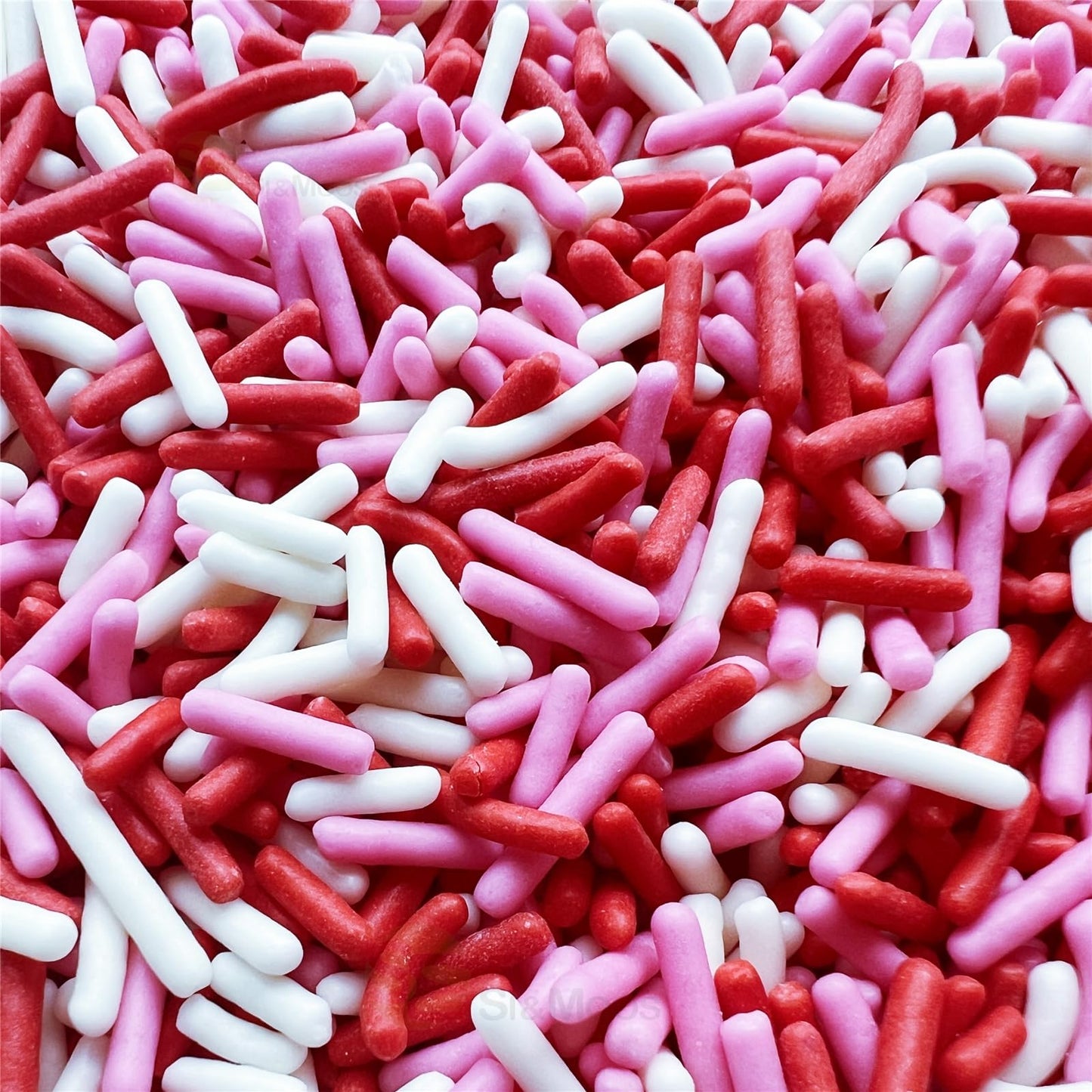 Se Si&Moos Red White And Pink Jimmies Sprinkles Valentines Sprinkles Edible Soft Jimmies Soft Sprinkles For Topping Ice Cream, C